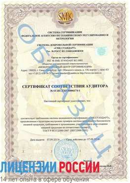 Образец сертификата соответствия аудитора №ST.RU.EXP.00006174-1 Руза Сертификат ISO 22000